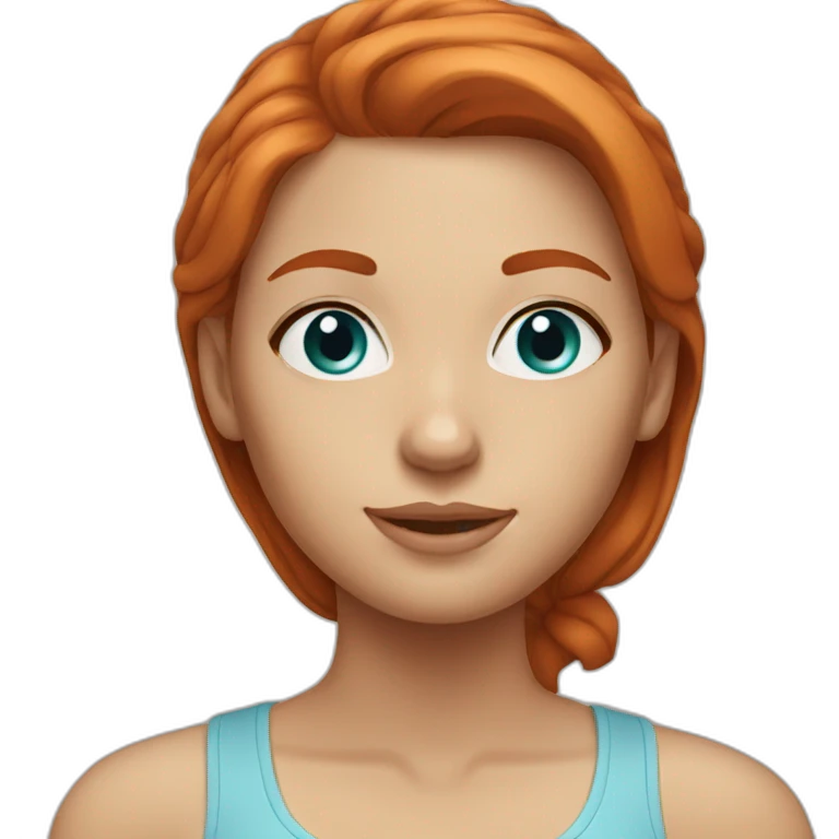 Redhead woman with light blu eyes emoji
