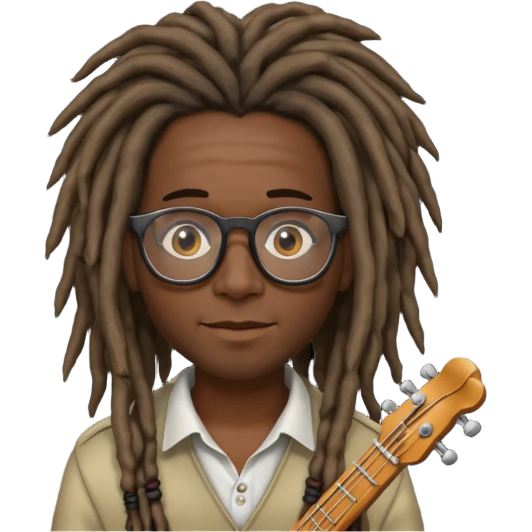 Musician with dreadlocks and glassses emoji