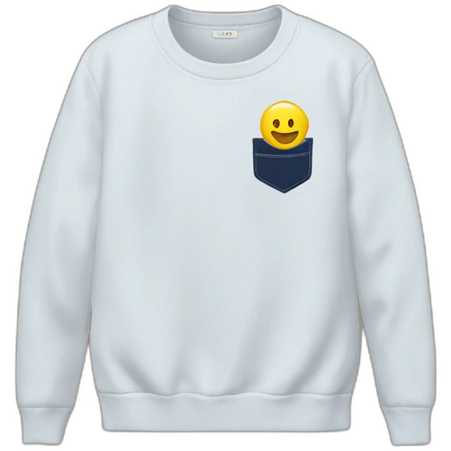 navy sweatshirt with white breast pocket embroidery emoji