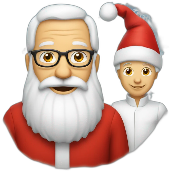 père noël avec un ordianteur emoji