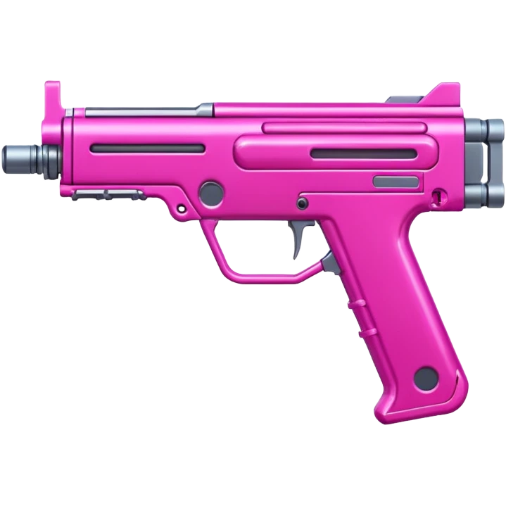 Hot pink cybernetic machine gun emoji