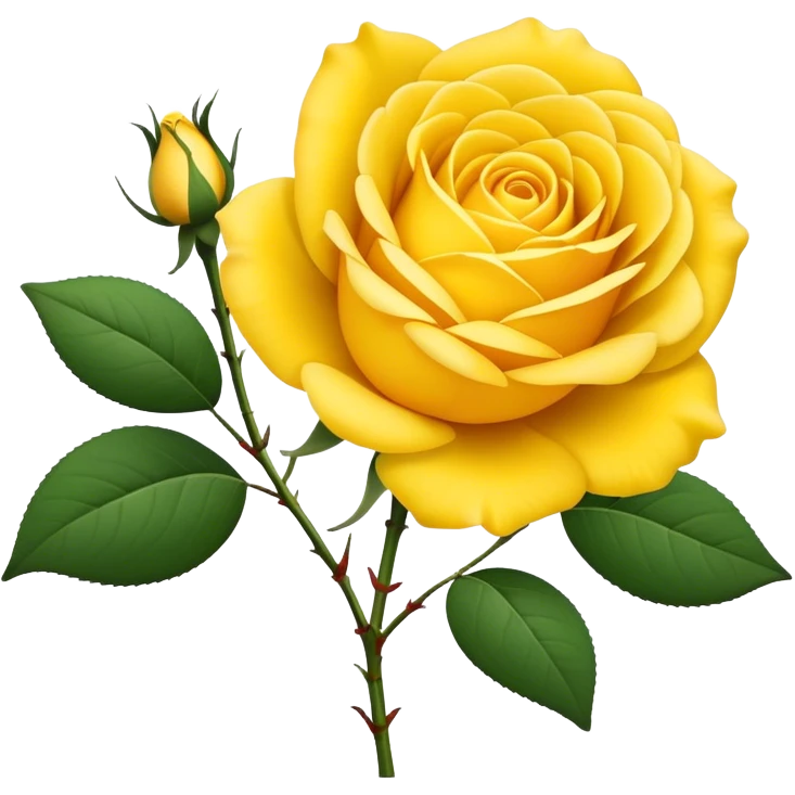 single Sunshine Yellow Tea Rose, straight stem emoji