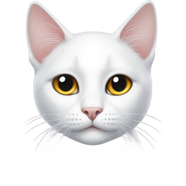White cat with 2 black Points on Head emoji