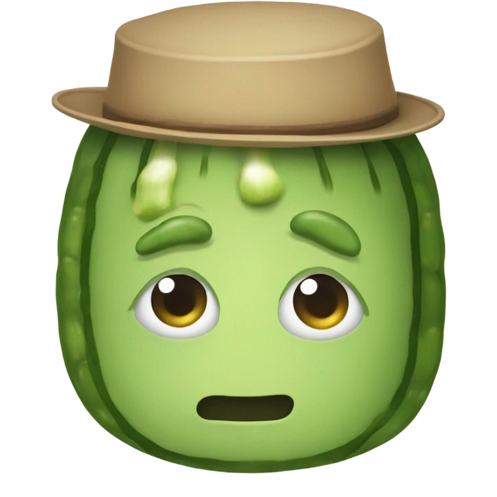 Pickle with a hat emoji