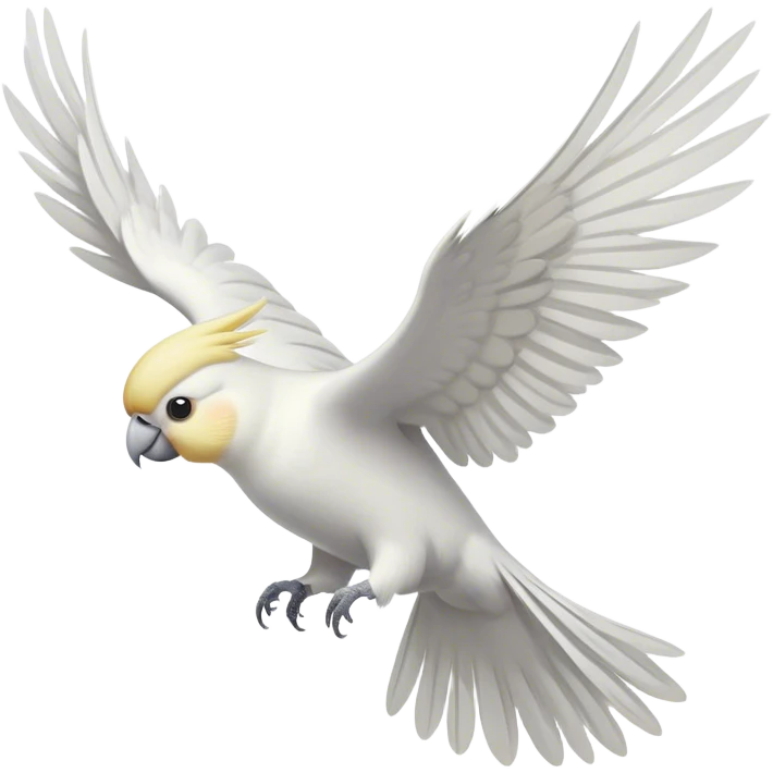 white cockatiel bird flying emoji