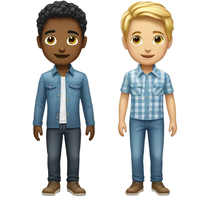 two boys in stylish shirts emoji