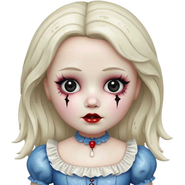 Glitter sweet horror doll emoji