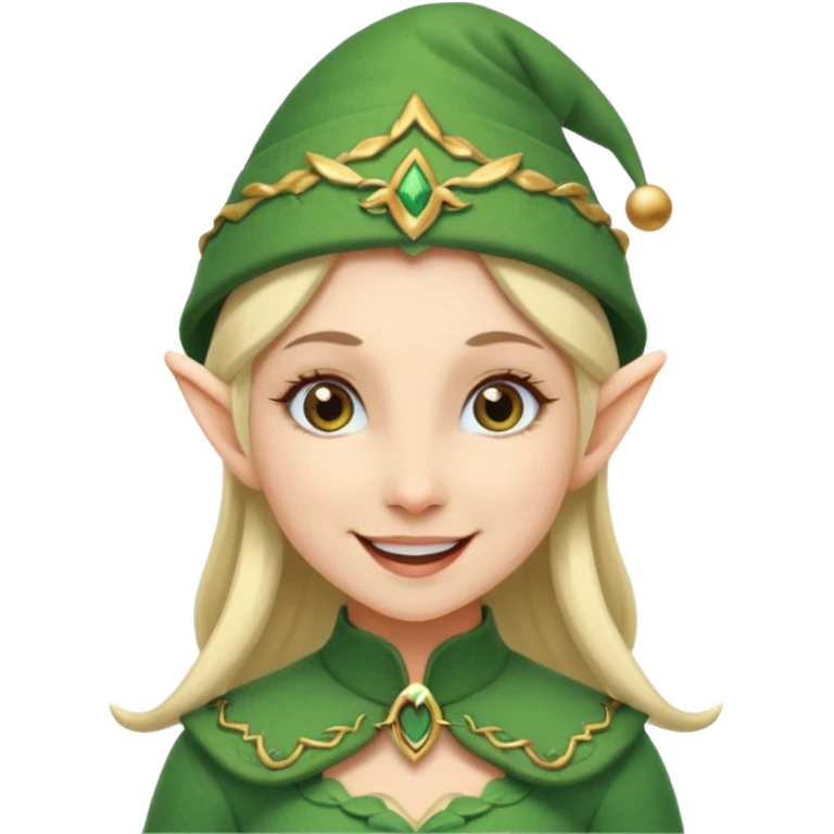 A female elf with a hat emoji