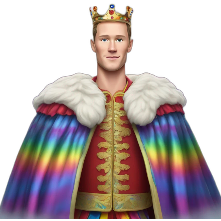 Jonathan Toews as a rainbow king with a royal robe on emoji