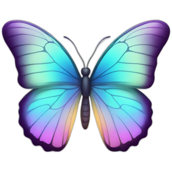 Shiny Pastel Gradient Hue Iridescent Butterfly emoji