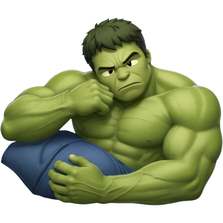 Incredible hulk sleeping lying down eyes closed emoji