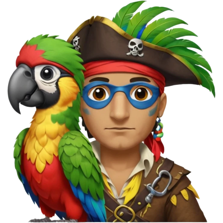 pirate and parrot emoji