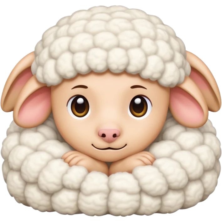 person hiding underneath sheep emoji