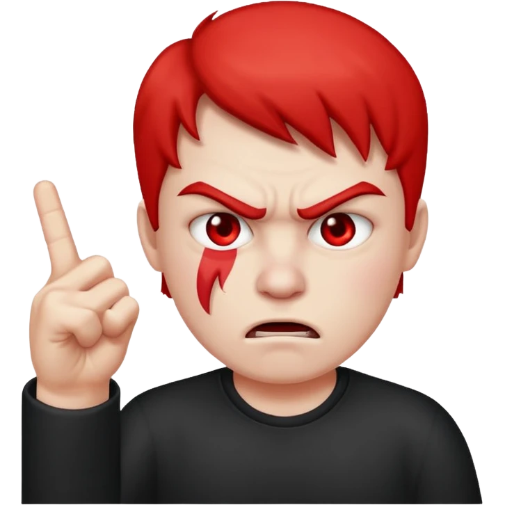 Angry red face middle finger emoji