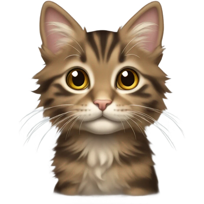 Long haired brown tabby kitten emoji
