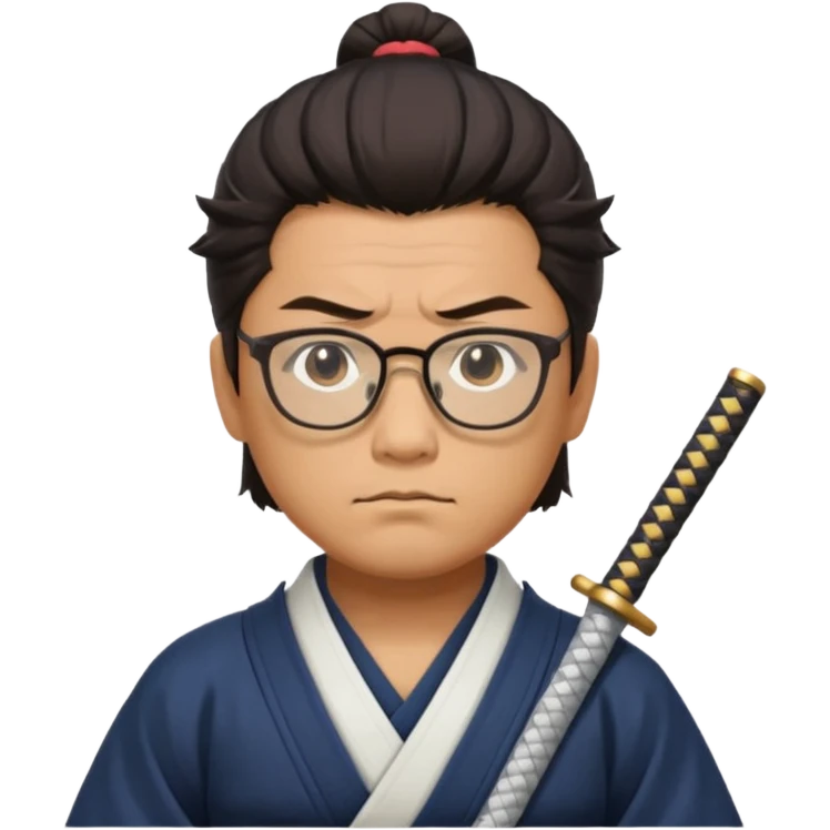 gözlüklü samuray emoji