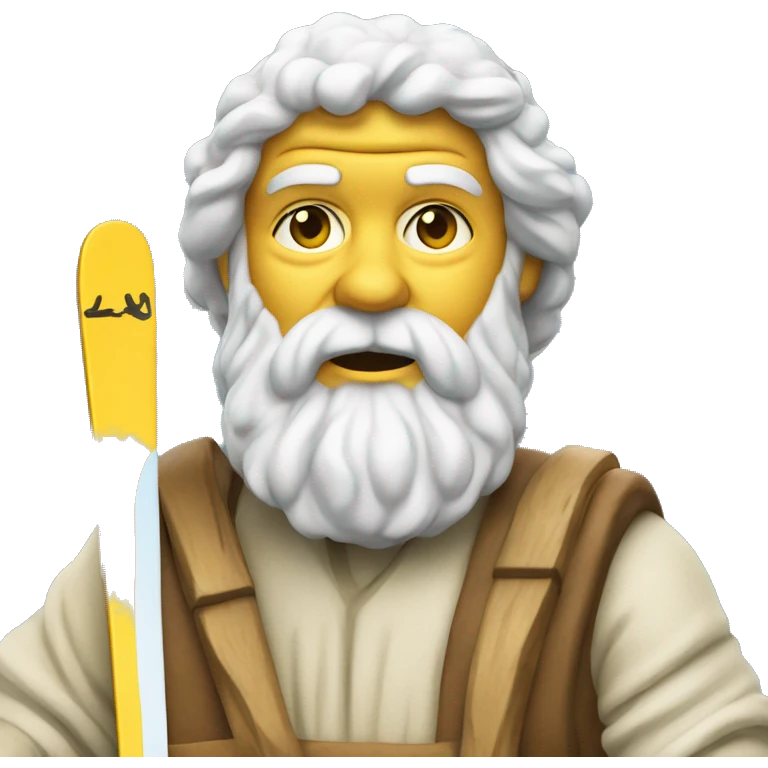 Socrates with skis  emoji