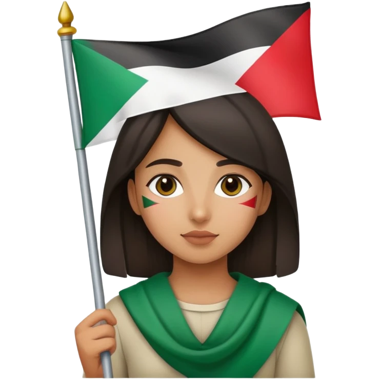 Girl holding Palestine flag  emoji