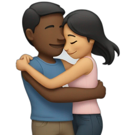 Couple hugging each other emoji
