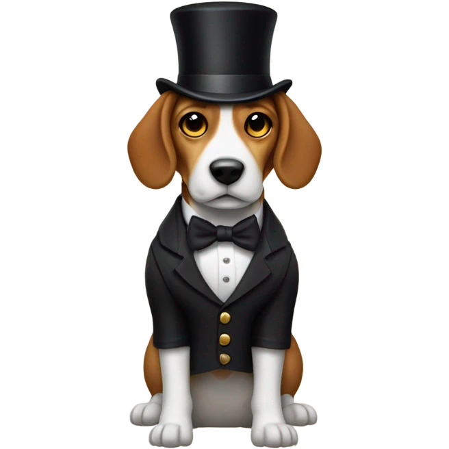 Beagle dog dressed in Edwardian clothes emoji