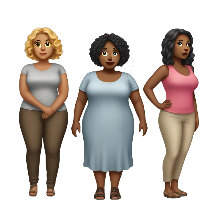 five women plus size emoji