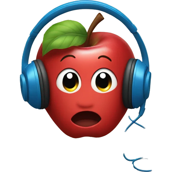 aapple with headphones emoji