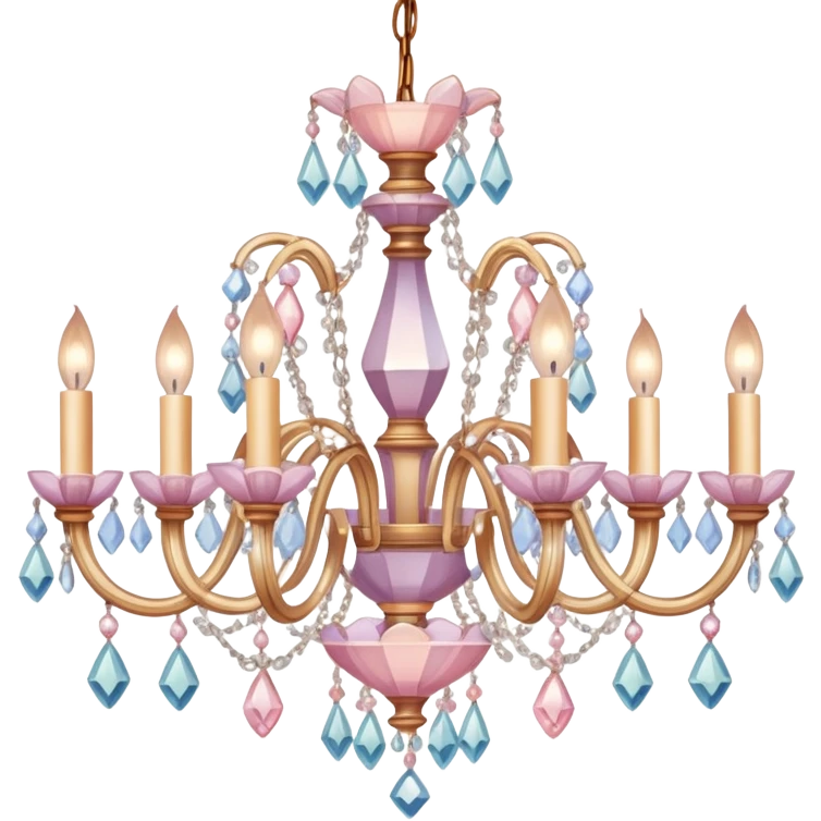 crystal pastel warm-colored romantic chandelier emoji
