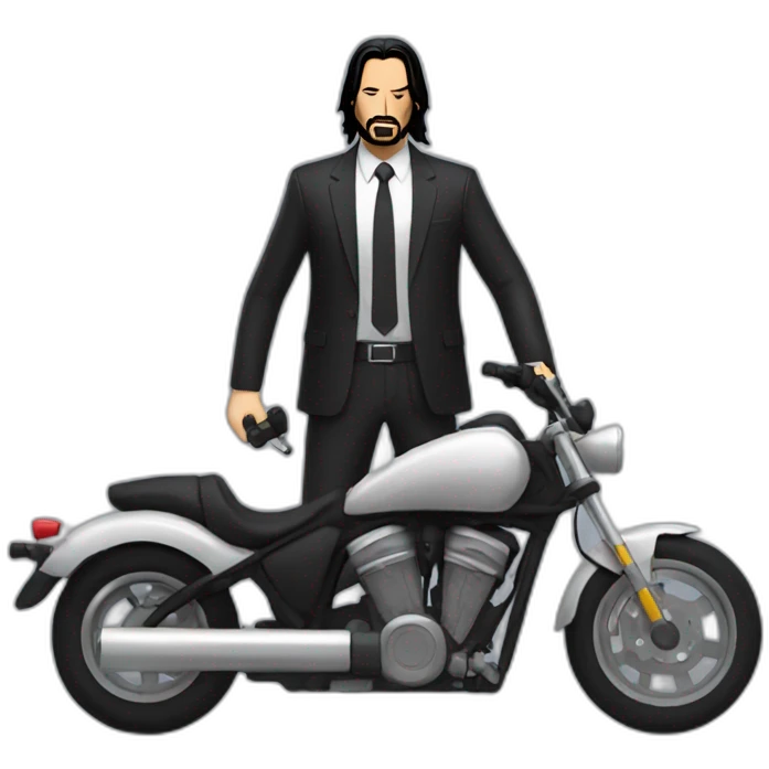 JOHN WICK WITH MOTORCYCLE emoji