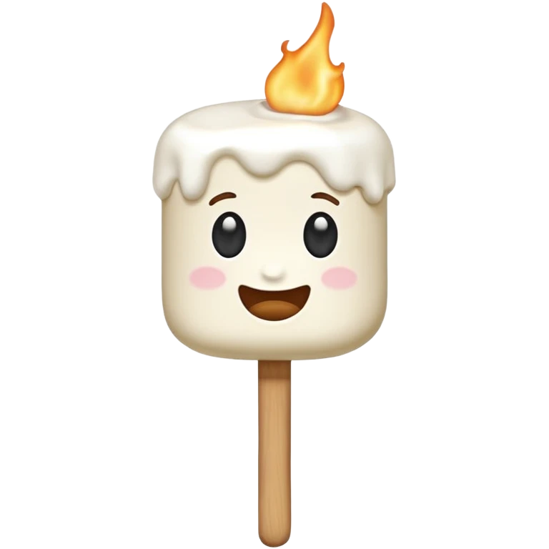 melting tasty Marshmallow on stick emoji