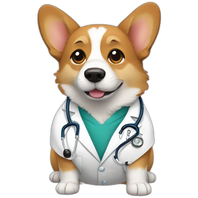 Doctor corgi emoji
