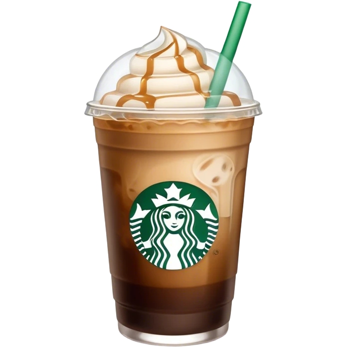 Starbuck ice coffee with ice cubes emoji