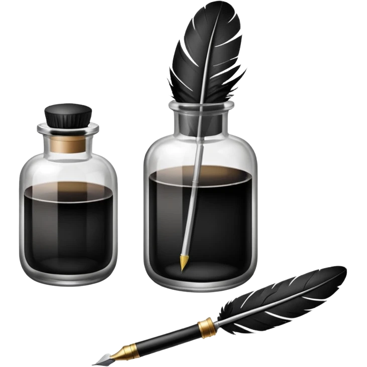 feather pen and ink bottle emoji