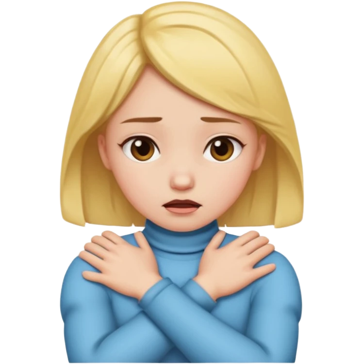 Arms crossed, choking neck, girl emoji