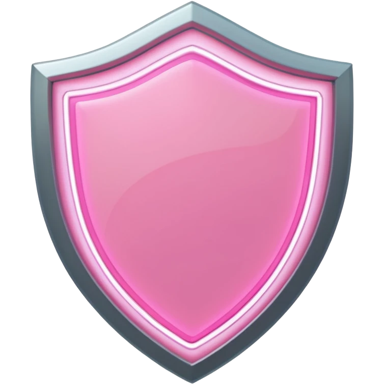 pastel pink neon shield with white frame emoji