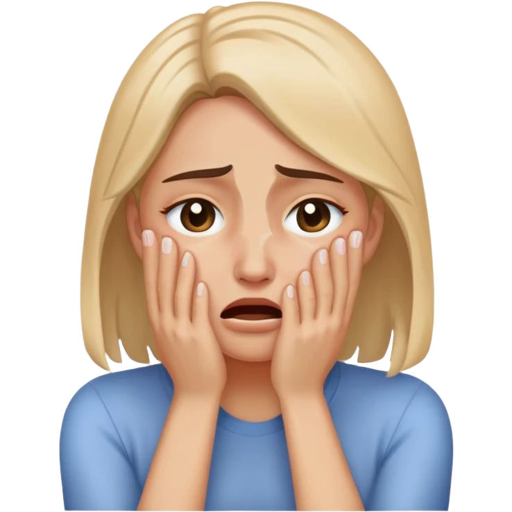 crying woman covering her face with hands emoji