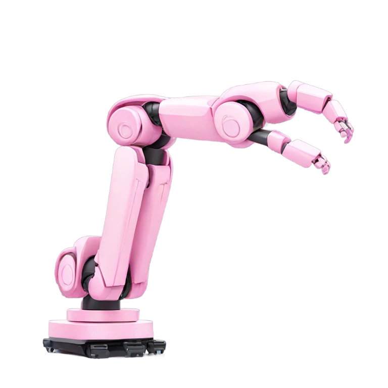pink color robotic arm emoji
