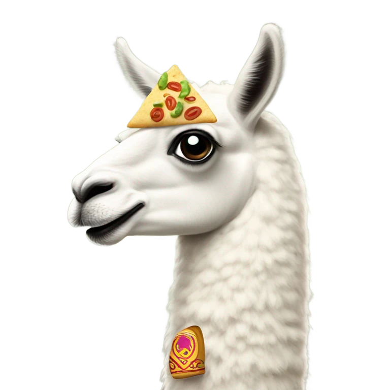 Llama eating a taco emoji