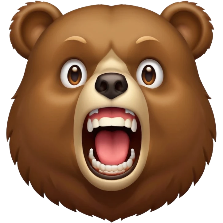 Screaming of excitement bear emoji