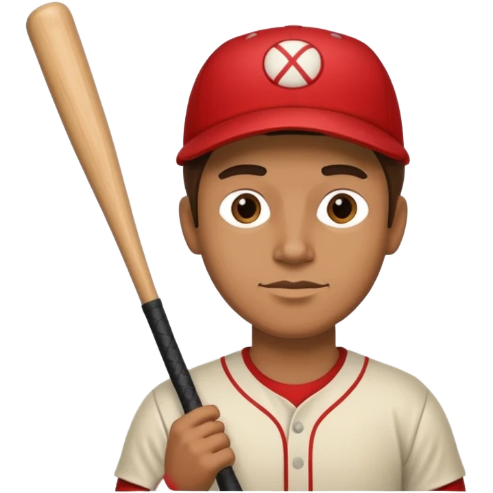 ￼ a man made it out of a piece of wood with a baseball bat emoji