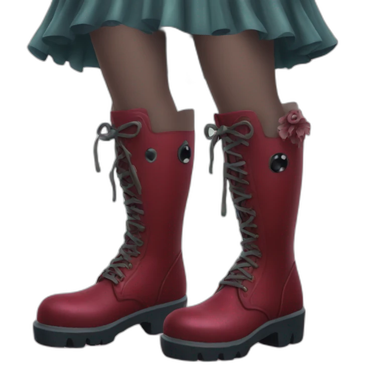 zombi pinup wearing rubber boots emoji