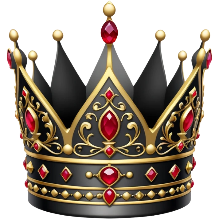 Black Gothic crown with rubies emoji