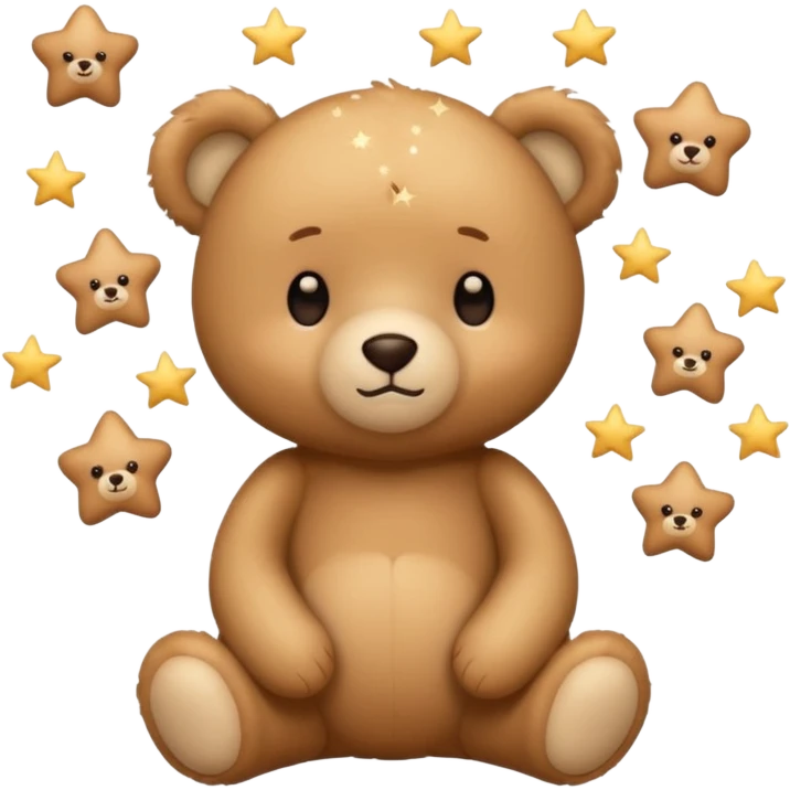 A little teddy bear which seems a bit confused with stars over his head like he just fell  emoji