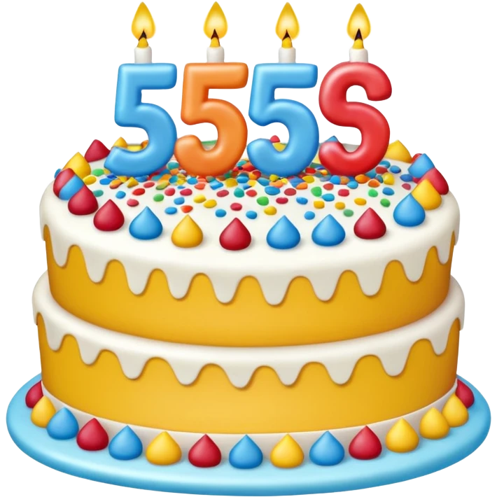 55 years old birthday with digital and without human emoji