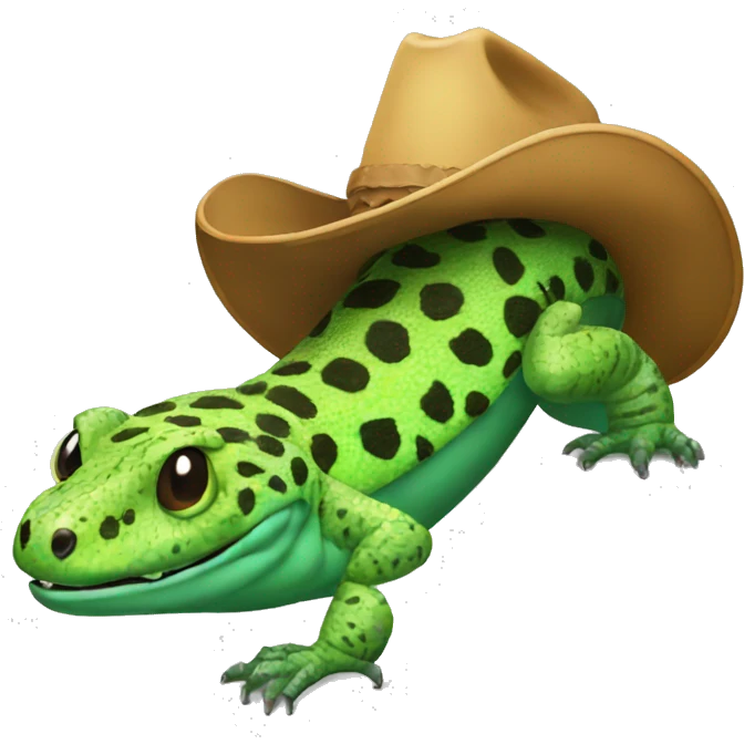 Green Gila Monster with Cowboy hat  emoji