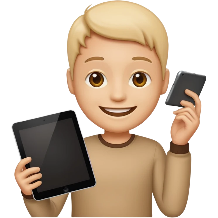 emoji holding and drawing on tablet emoji