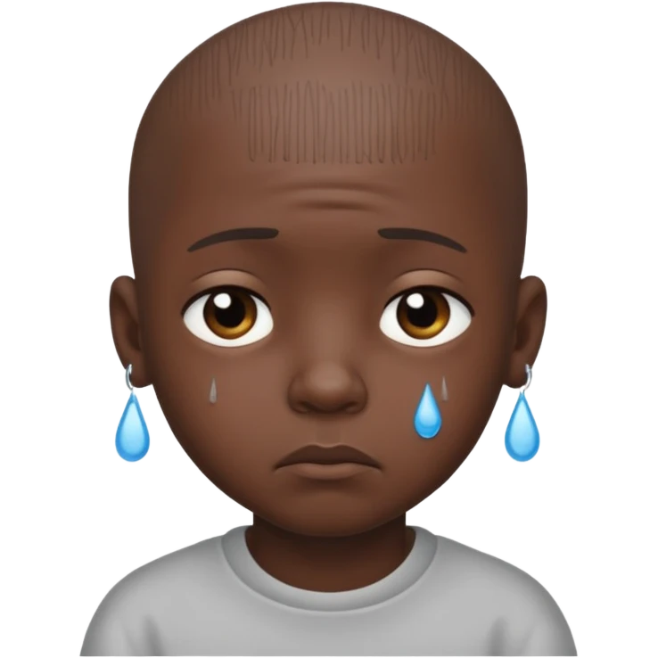 Little bald sad black boy emoji