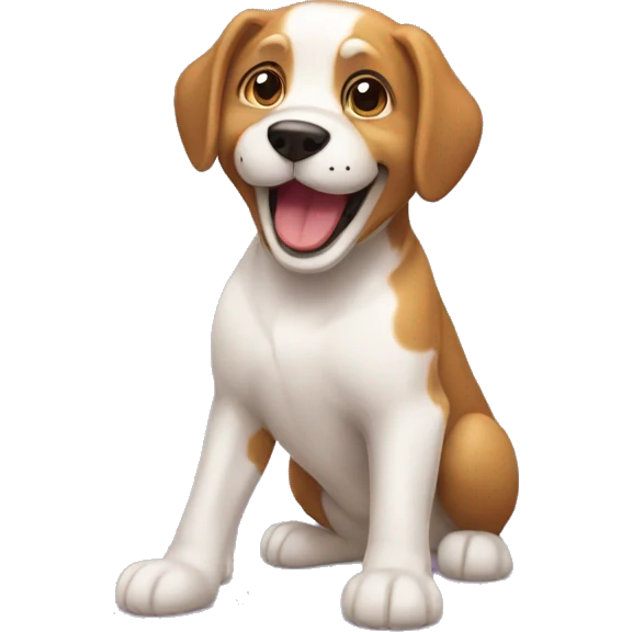 Perro feliz jugando play emoji