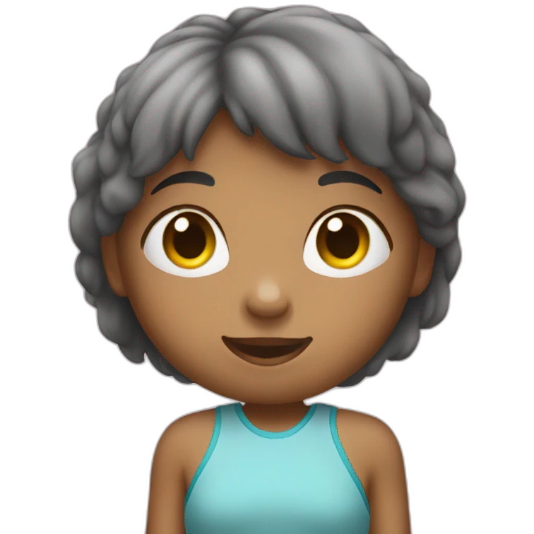 a young girl with a ball in full growth emoji