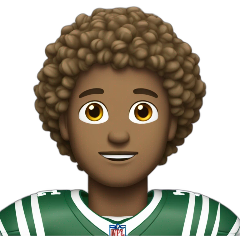 White football player with curly hair and wearing number 25 emoji