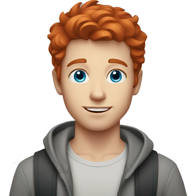 young guy with blue eyes and Redhead hair  emoji